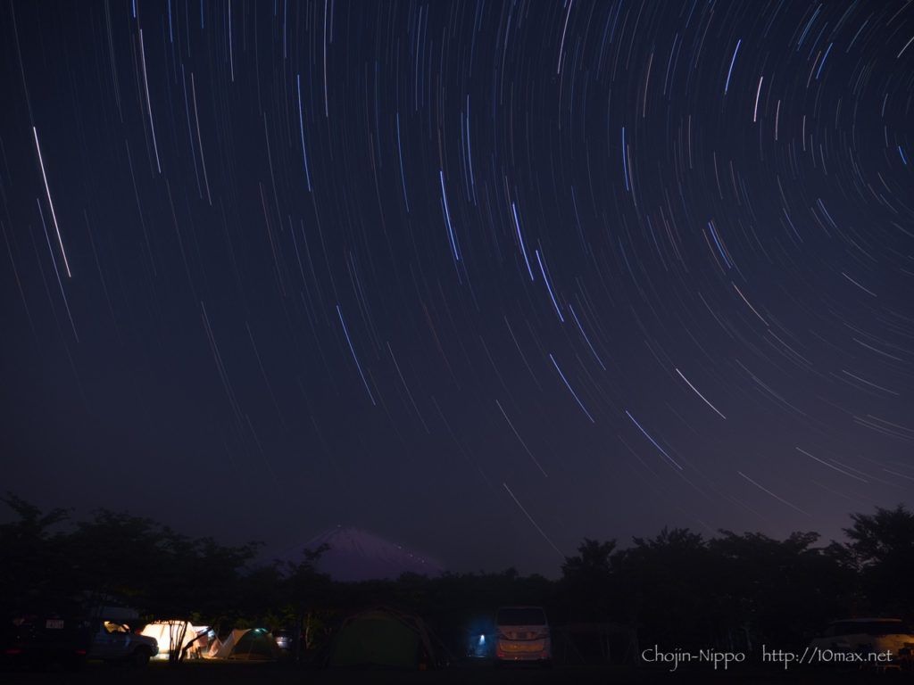 やまぼうしオートキャンプ場, 富士山, 星