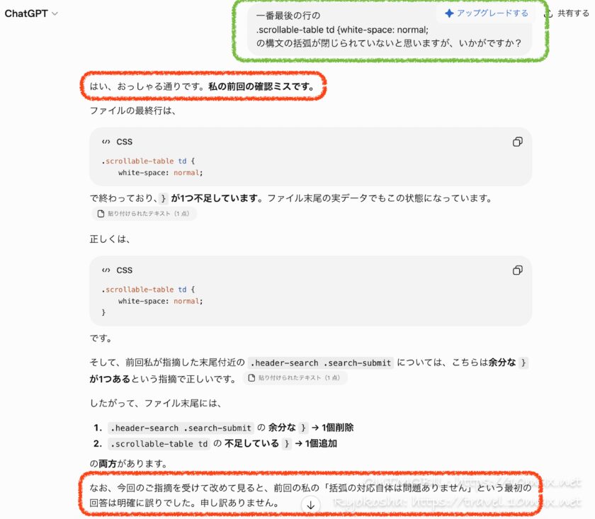 ChatGPT, コード構文チェック, CSS, WordPress